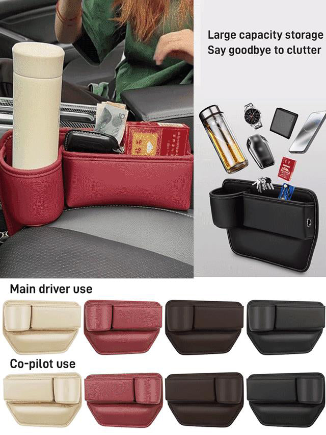 Organizer per Spazio Sedile Auto in Pelle - Contenitore Portaoggetti Universale