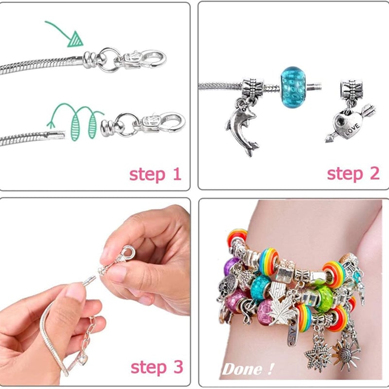 ⏳50% di sconto per un periodo limitato⏰Kit per creare braccialetti con charm | Perline e confezioni regalo💎🎁