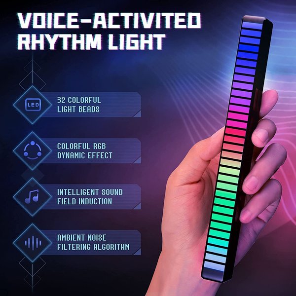 Barra luminosa RGB wireless attivata dal suono