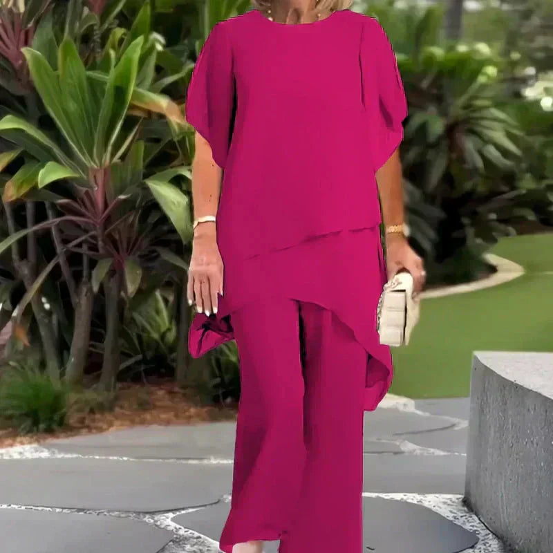 ✨SCONTO DEL 50% – Grazioso set di top irregolari 👗 Elegante set di pantaloni a gamba larga – Comodo e perfetto per la primavera