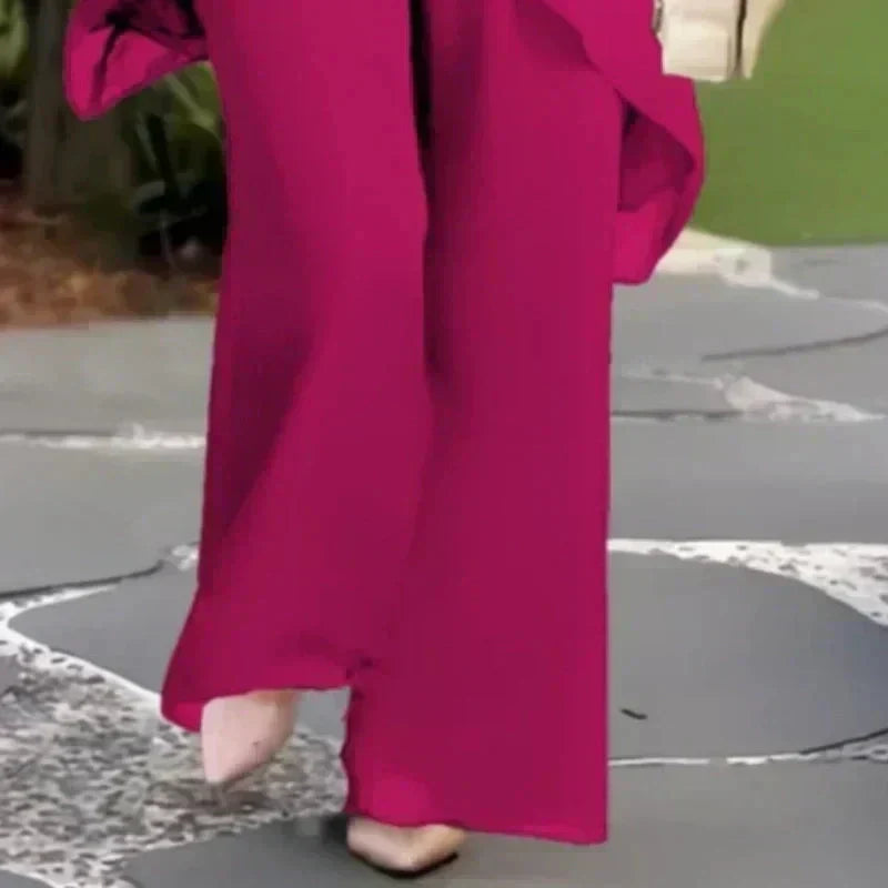 ✨SCONTO DEL 50% – Grazioso set di top irregolari 👗 Elegante set di pantaloni a gamba larga – Comodo e perfetto per la primavera