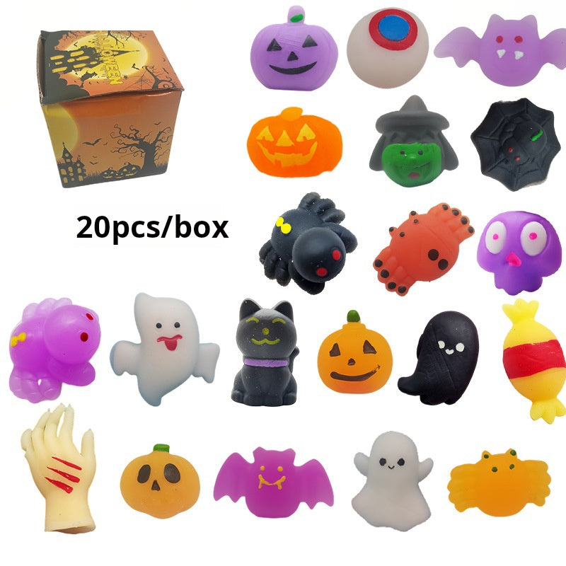 🔥 Set di giocattoli antistress a lento ritorno elastico per Halloween, con i classici disegni di zucca, fantasma e pipistrello. Realizzato in materiale TPR ultra morbido, è altamente elastico, lavabile e resistente. Include 24 modelli diversi.