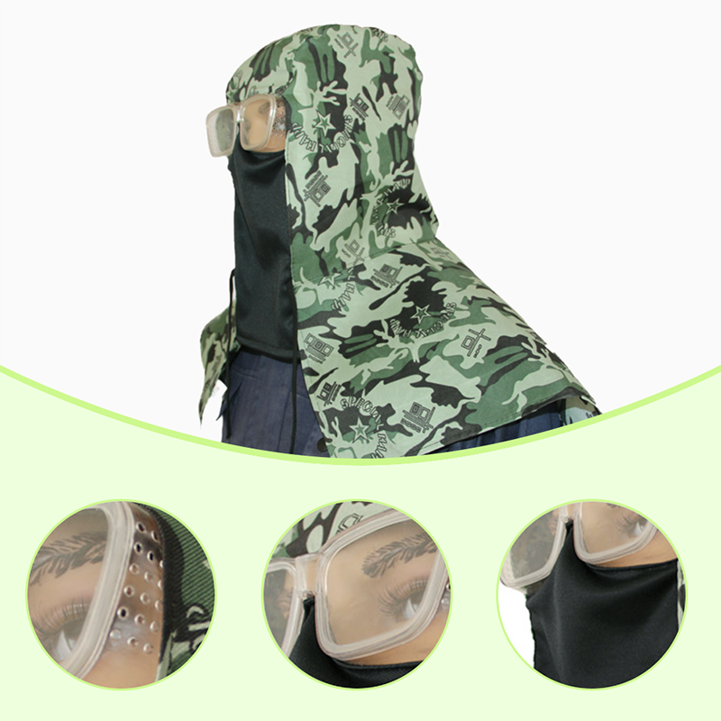 Poncho Multiuso Antipolvere da Esterno con Cappuccio, Mascherina e Occhiali Antiappannamento