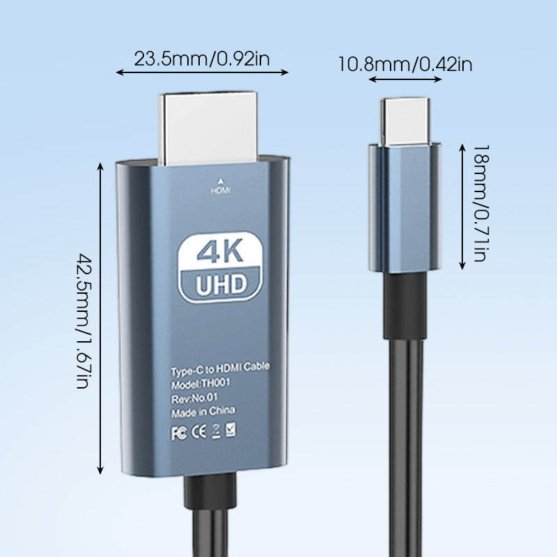 Adattatore per display da 4K HD Type-C a HDMI