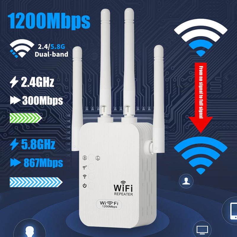 🎁Ultimo giorno: sconto del 49%! 🔥 Amplificatore Wi-Fi 2025 – 1200 Mbit/s, dual band (5 GHz / 2,4 GHz) 📶 Amplificazione massima del segnale – connessione stabile in tutta la casa!