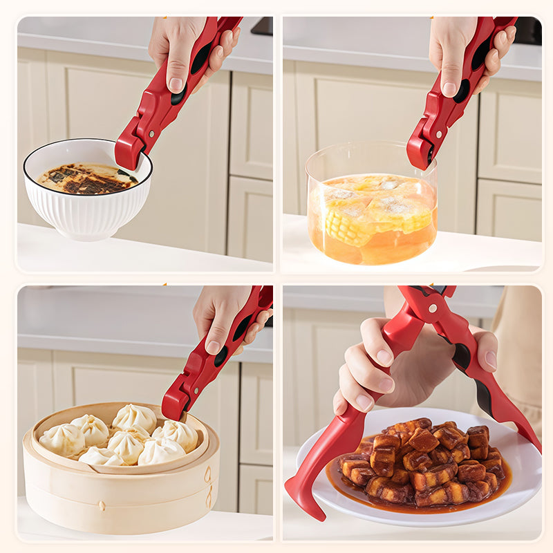🍳✨ Pinza silicone 3 in 1 per cucina – Dì Addio alle scottature e ai troppi utensili! 🚫 Antiscivolo, resistente al calore fino a 230°C, solleva stoviglie + apribottiglie, salvaspazio ✨