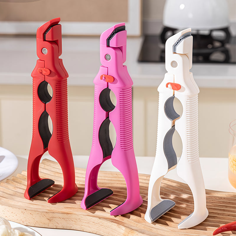 🍳✨ Pinza silicone 3 in 1 per cucina – Dì Addio alle scottature e ai troppi utensili! 🚫 Antiscivolo, resistente al calore fino a 230°C, solleva stoviglie + apribottiglie, salvaspazio ✨
