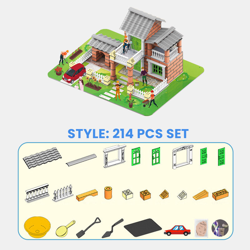 214 PCS Set di giocattoli da costruzione di simulazione fai da te per bambini