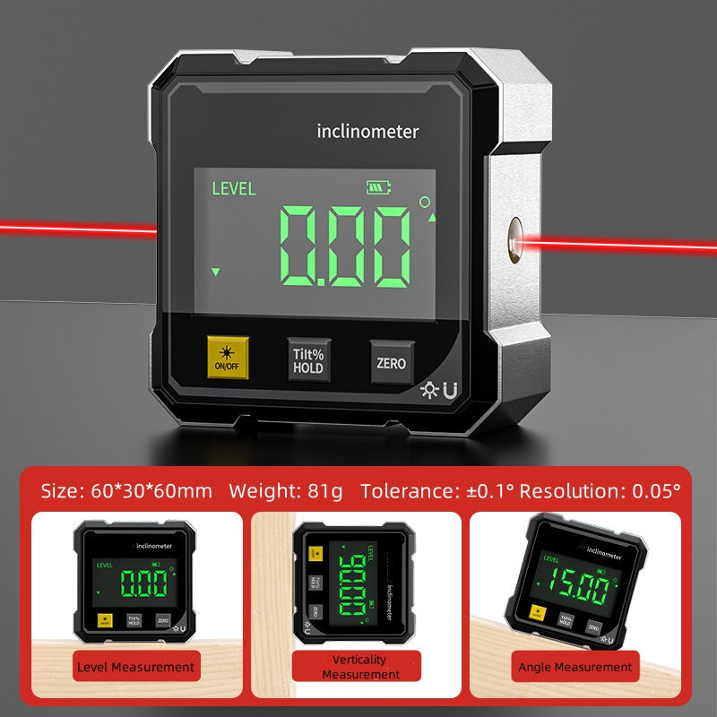 💥Acquista 2 e ottieni il 10% di sconto💥 Goniometro digitale magnetico a 4 lati con laser