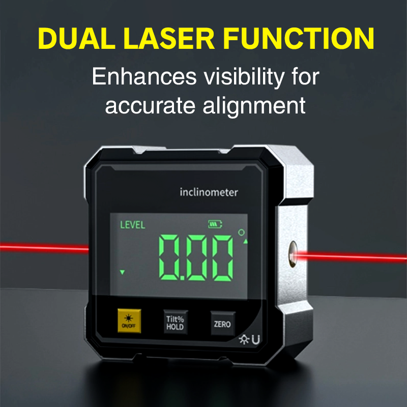 💥Acquista 2 e ottieni il 10% di sconto💥 Goniometro digitale magnetico a 4 lati con laser