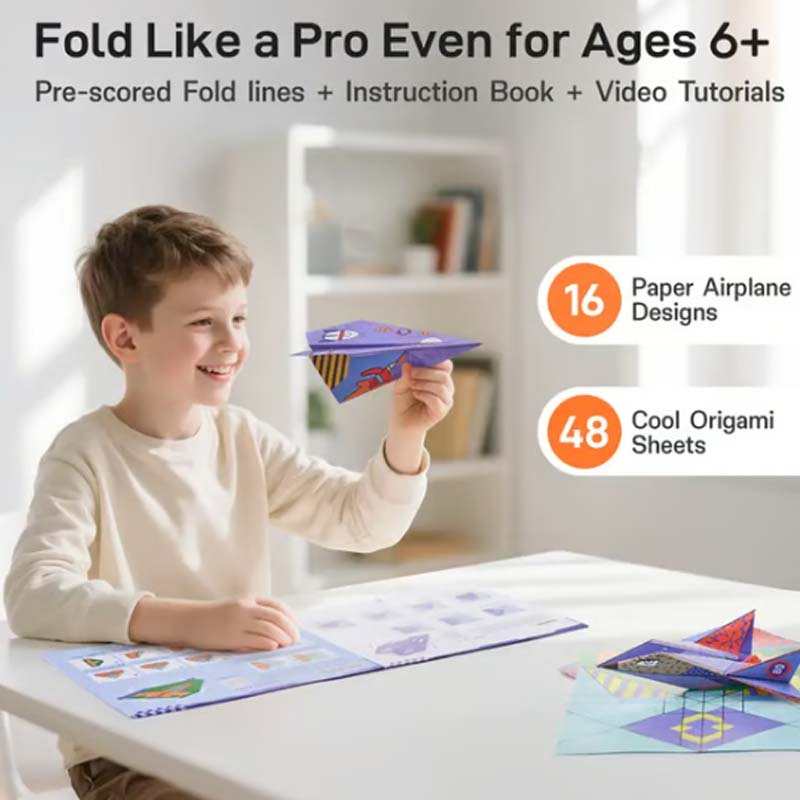 ✈️ SCONTO 50% ORA! ✨ Kit Aeroplani di Carta Fai da Te - Costruisci e Lancia 16 Modelli, Giocattolo STEM Educativo per Bambini 6-12 Anni 🎯🧠