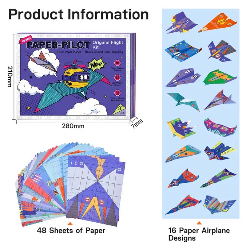 ✈️ SCONTO 50% ORA! ✨ Kit Aeroplani di Carta Fai da Te - Costruisci e Lancia 16 Modelli, Giocattolo STEM Educativo per Bambini 6-12 Anni 🎯🧠