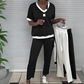 Completo Donna Casual con Top con Scollo a V e Pantaloni
