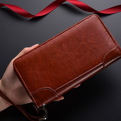Men’s PU Leather Wallet with Wrist Strap