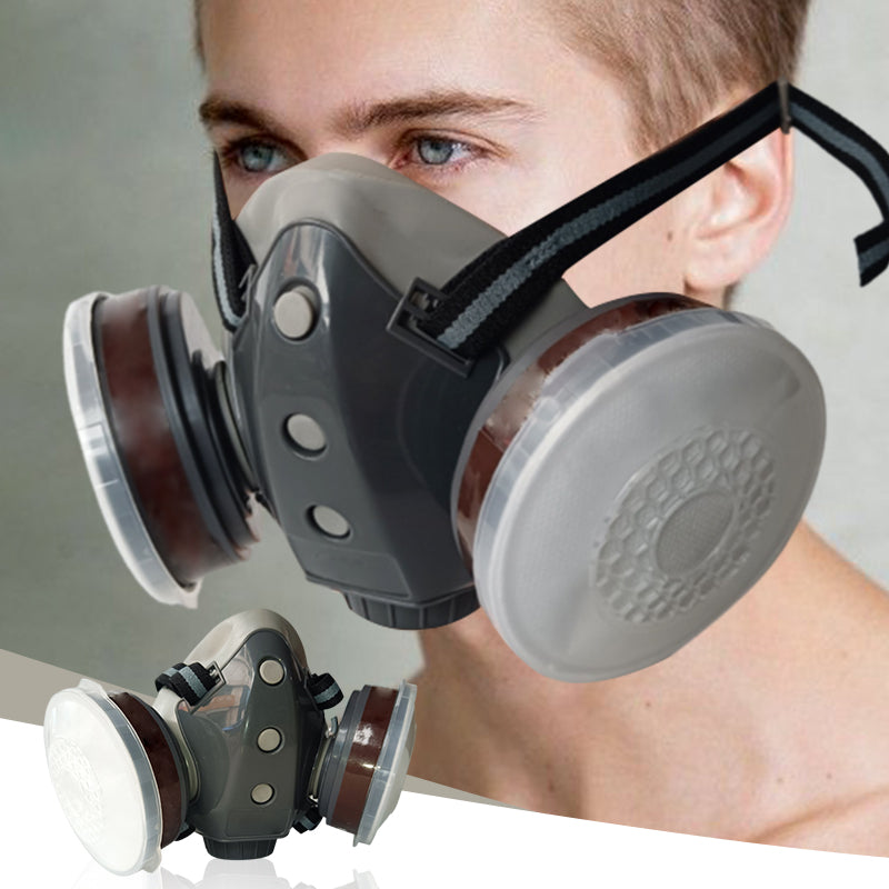 Maschera antigas antipolvere a doppio filtro con carbone attivo