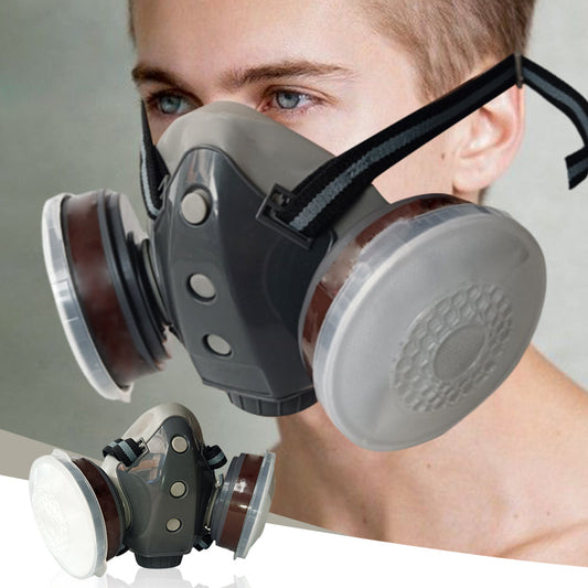 Maschera antigas antipolvere a doppio filtro con carbone attivo