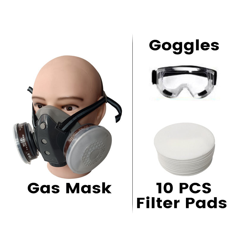 Maschera antigas antipolvere a doppio filtro con carbone attivo