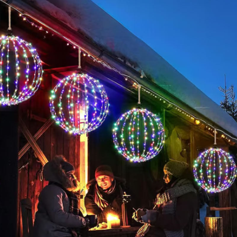 🏮✨ Sfera luminosa LED pieghevole da esterno – Dì Addio alle decorazioni ingombranti e fragili! 🚫 Luce 360°, resistente alle intemperie, riutilizzabile per feste e giardino ✨