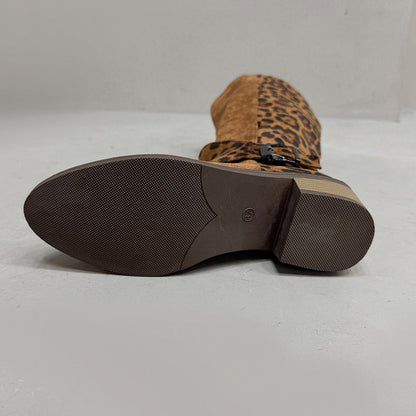 Stivali da equitazione da donna con stampa leopardata