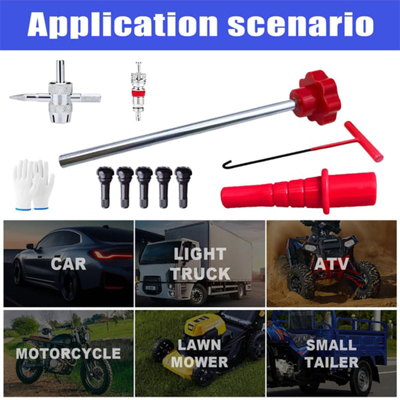Kit di Attrezzi per la Sostituzione Rapida della Valvola del Pneumatico dell’Auto