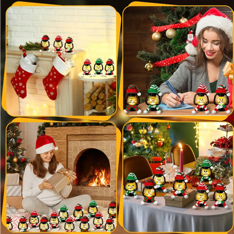 ⛄ 50% DI SCONTO ORA! ✨ Mini lanterna pupazzo di neve - Luce LED con cappello e sciarpa rimovibili per decorazioni festive 🎄💡