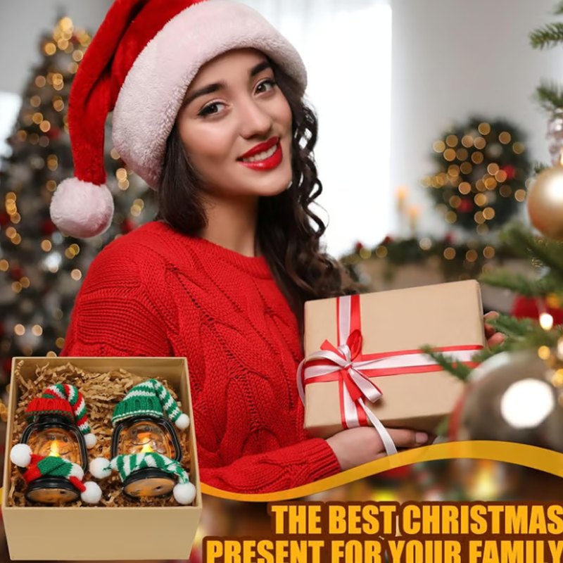 ⛄ 50% DI SCONTO ORA! ✨ Mini lanterna pupazzo di neve - Luce LED con cappello e sciarpa rimovibili per decorazioni festive 🎄💡