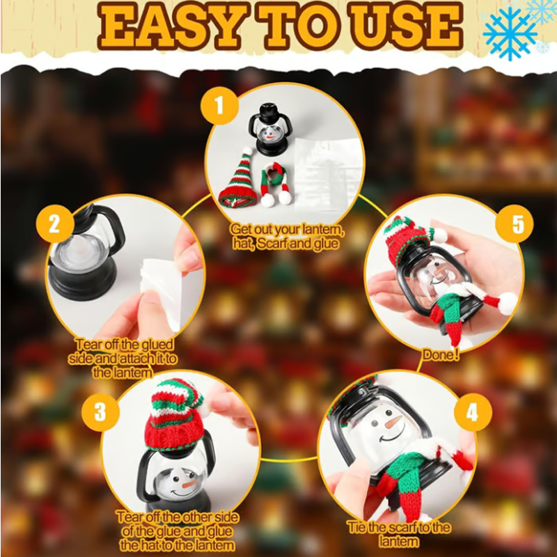 ⛄ 50% DI SCONTO ORA! ✨ Mini lanterna pupazzo di neve - Luce LED con cappello e sciarpa rimovibili per decorazioni festive 🎄💡