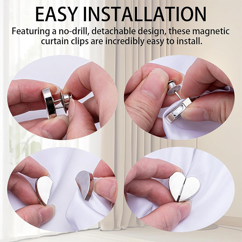 Clip magnetiche per tende a forma di cuor