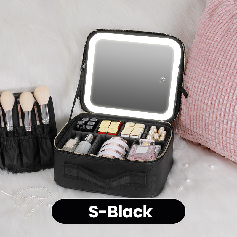 Borsa Trucchi Portatile con Specchio LED Integrato