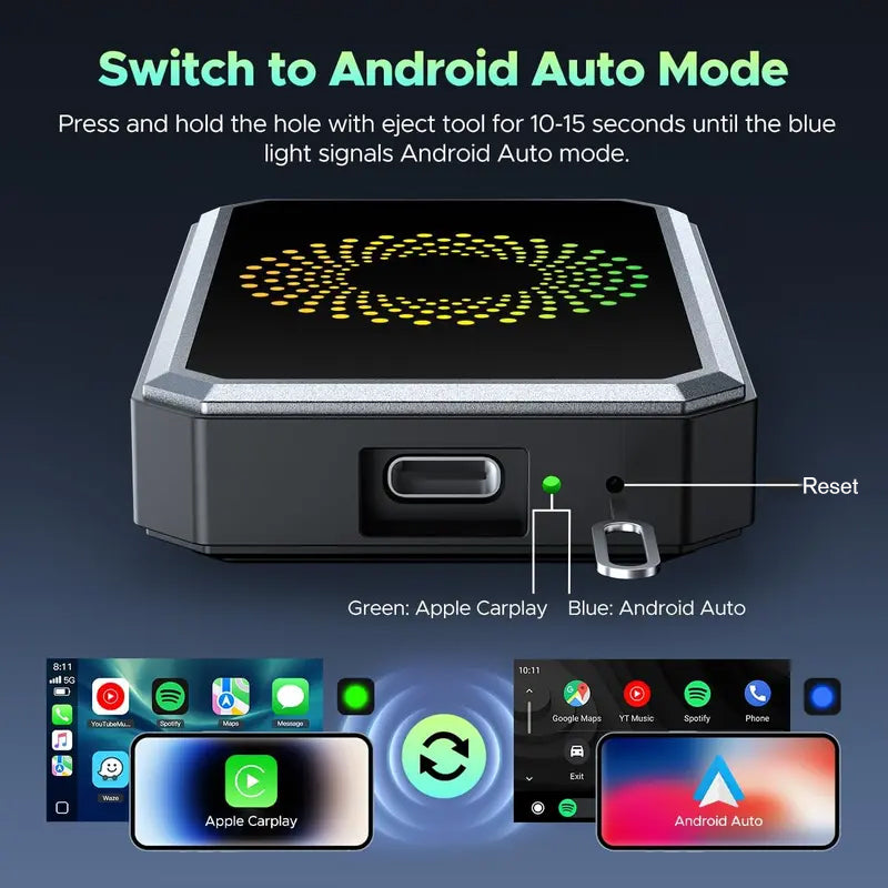 🔥 50% di sconto 🎁 Mini Adattatore Display Wireless – Trasforma la tua auto in un centro multimediale 4K con Android 13, split screen e plug-and-play! 🚗💻