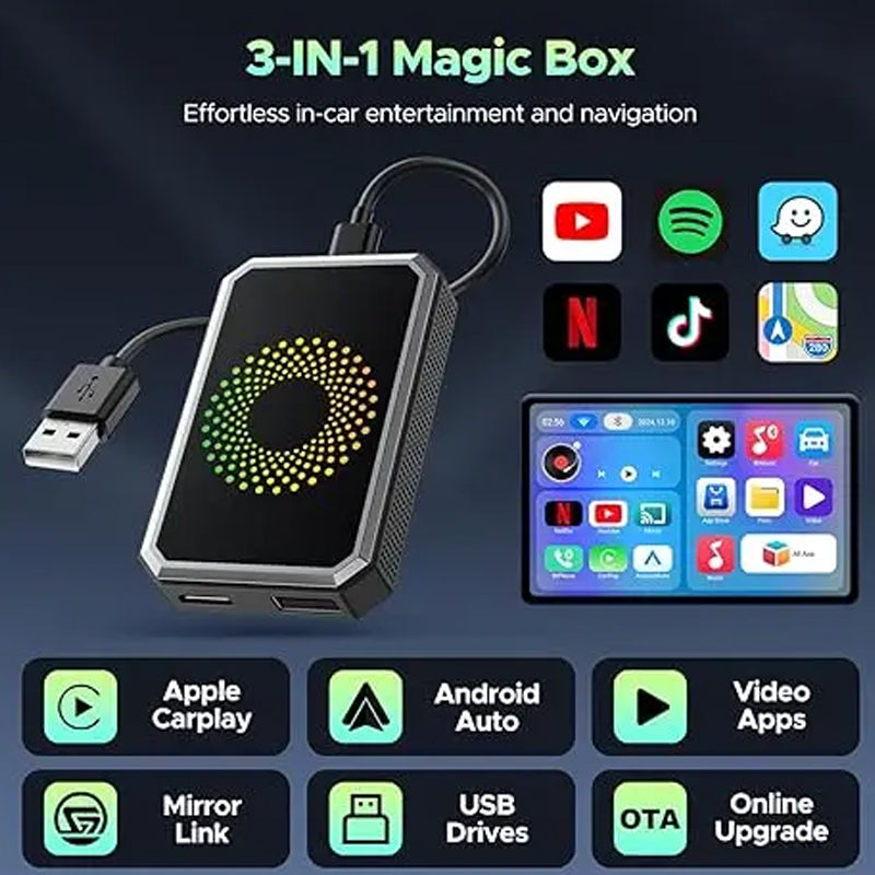 🔥 50% di sconto 🎁 Mini Adattatore Display Wireless – Trasforma la tua auto in un centro multimediale 4K con Android 13, split screen e plug-and-play! 🚗💻