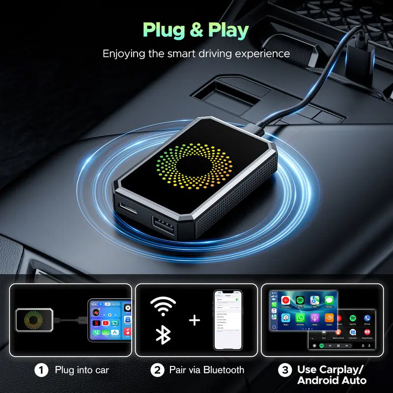 🔥 50% di sconto 🎁 Mini Adattatore Display Wireless – Trasforma la tua auto in un centro multimediale 4K con Android 13, split screen e plug-and-play! 🚗💻