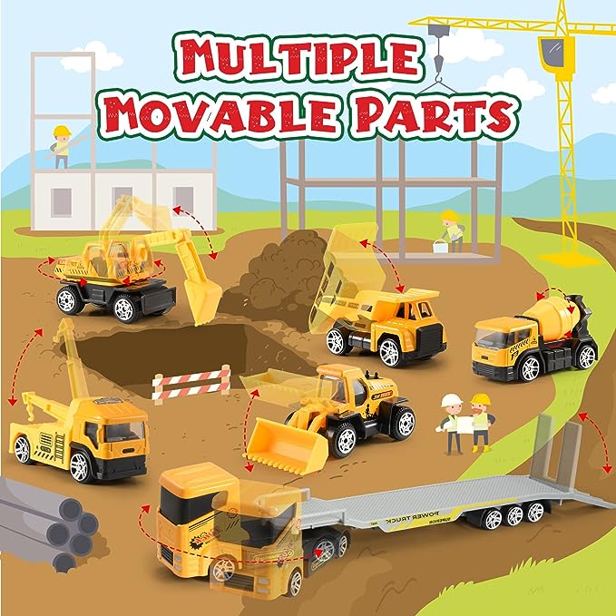 🎁Regalo di Natale con il 50% di sconto!!! 🚗Calendario dell'Avvento per bambini (maschietti): set di veicoli da cantiere in lega