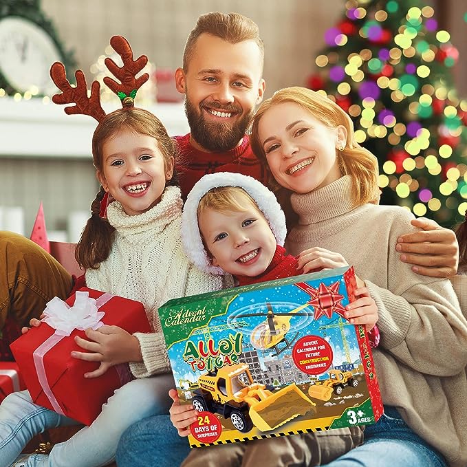 🎁Regalo di Natale con il 50% di sconto!!! 🚗Calendario dell'Avvento per bambini (maschietti): set di veicoli da cantiere in lega