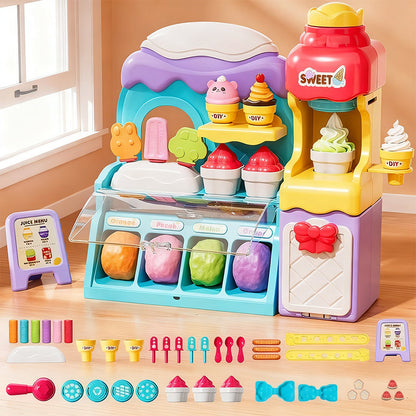 🎄 60% SCONTO! 🍦 SET PASTA MODELLABILE GELATO - 6 Colori e 10 Accessori, Non Tossico e Sicuro, Regalo Perfetto per Bambini 3-8 Anni 🎁✨