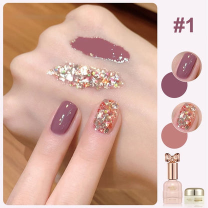 Set di Smalti per Unghie Glitter Bicolore Glamoroso