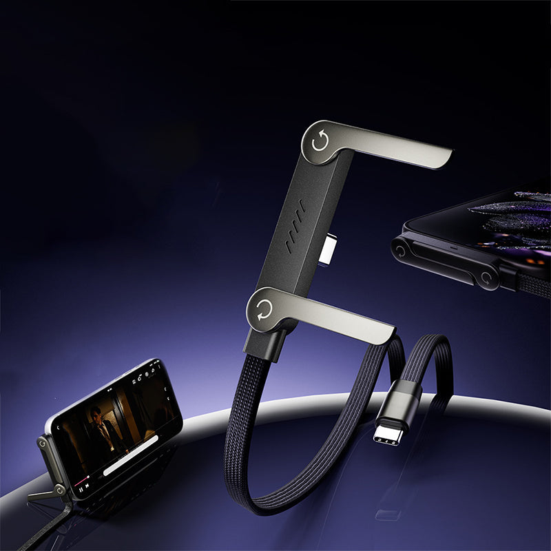 ⚡Cavo di ricarica invisibile 2 in 1 – Cavo di ricarica rapida da 240 W con supporto per telefono integrato