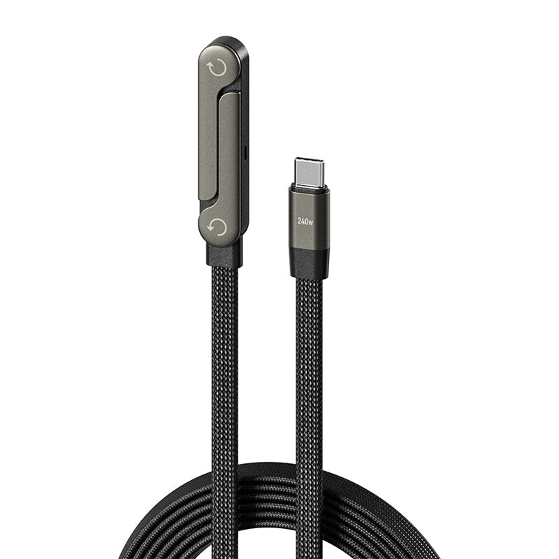 ⚡Cavo di ricarica invisibile 2 in 1 – Cavo di ricarica rapida da 240 W con supporto per telefono integrato