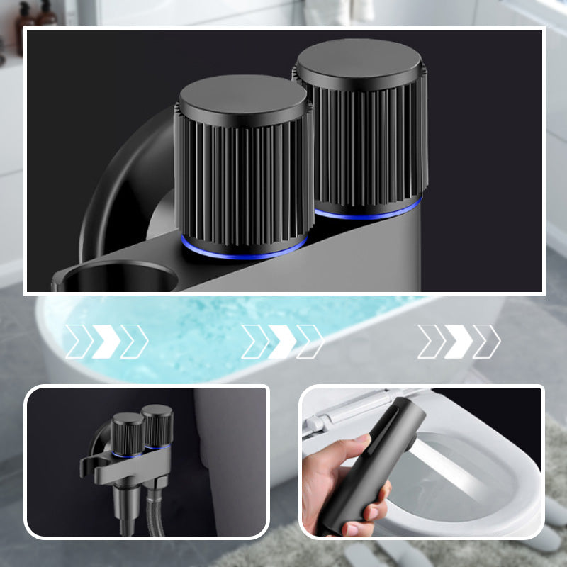 Set con valvola a doppio controllo 1-in-2-out e spruzzatore per bidet
