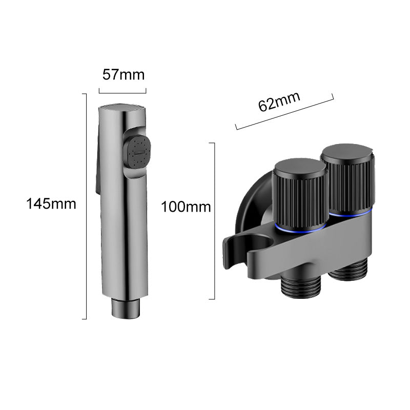 Set con valvola a doppio controllo 1-in-2-out e spruzzatore per bidet