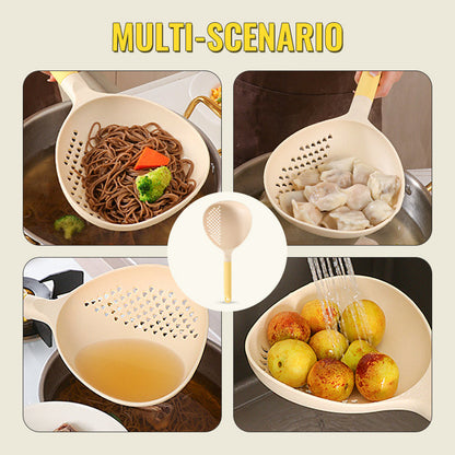 🥄 COMPRA 2 E RICEVI 3! ✨ CUCCHIAIO DA SERVIRE 2 IN 1 - Grande capacità con colino integrato, silicone resistente al calore per cucinare e servire, lavabile in lavastoviglie 🍝🔍