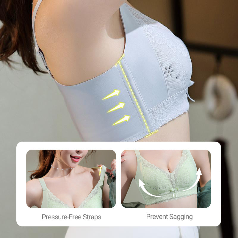Reggiseno Minimizer in pizzo traspirante senza ferretto da donna