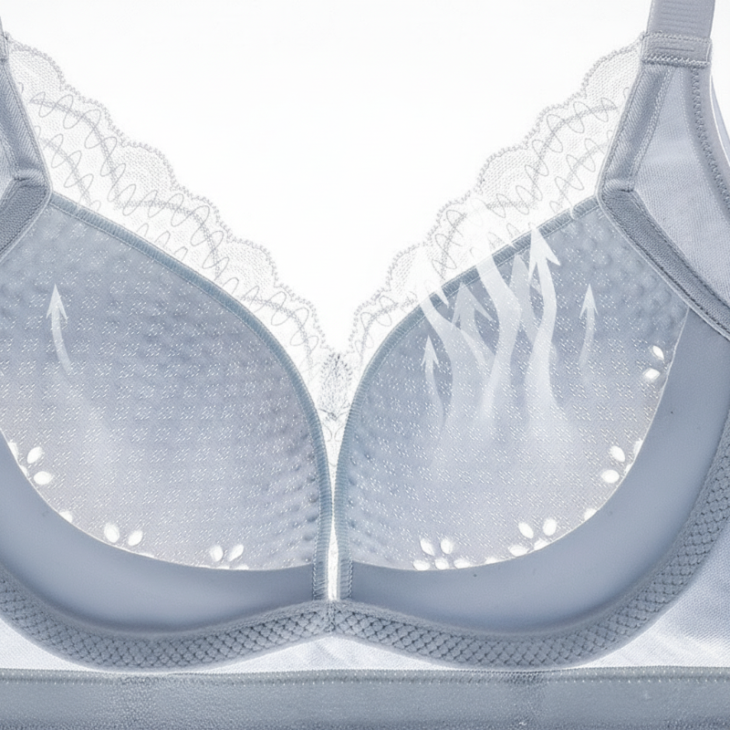 Reggiseno Minimizer in pizzo traspirante senza ferretto da donna