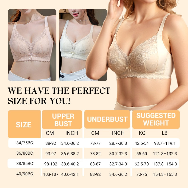 Reggiseno Minimizer in pizzo traspirante senza ferretto da donna