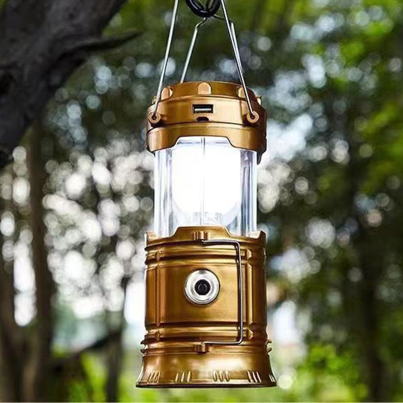 Lampada da campeggio a energia solare con braccio retrattile