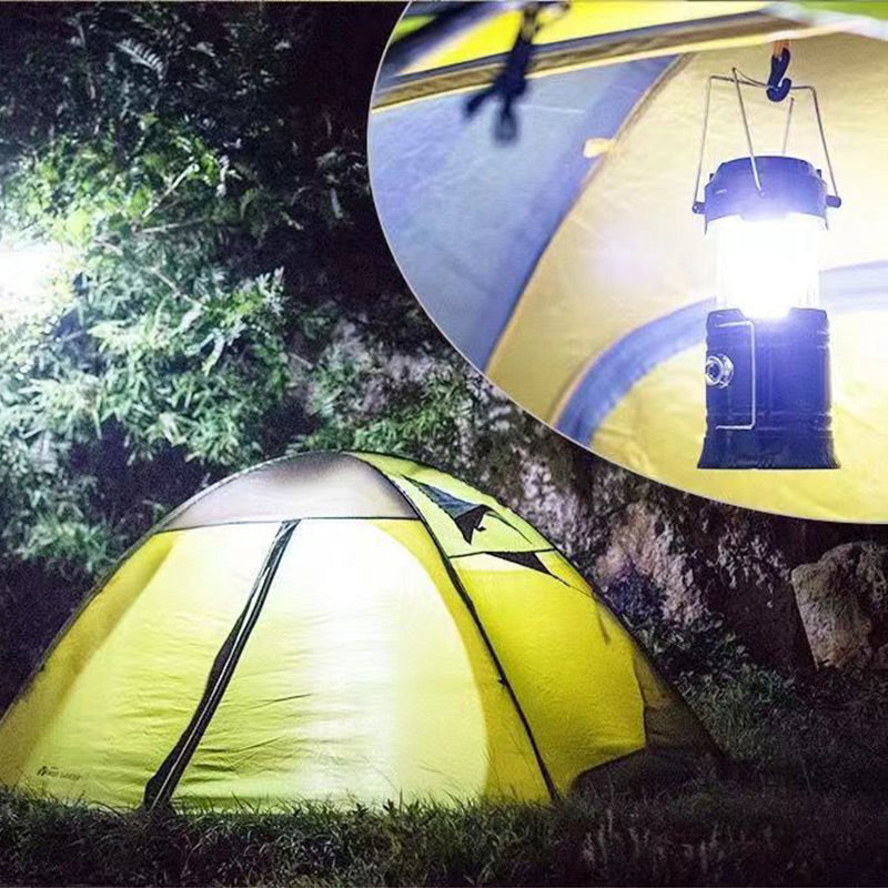 Lampada da campeggio a energia solare con braccio retrattile