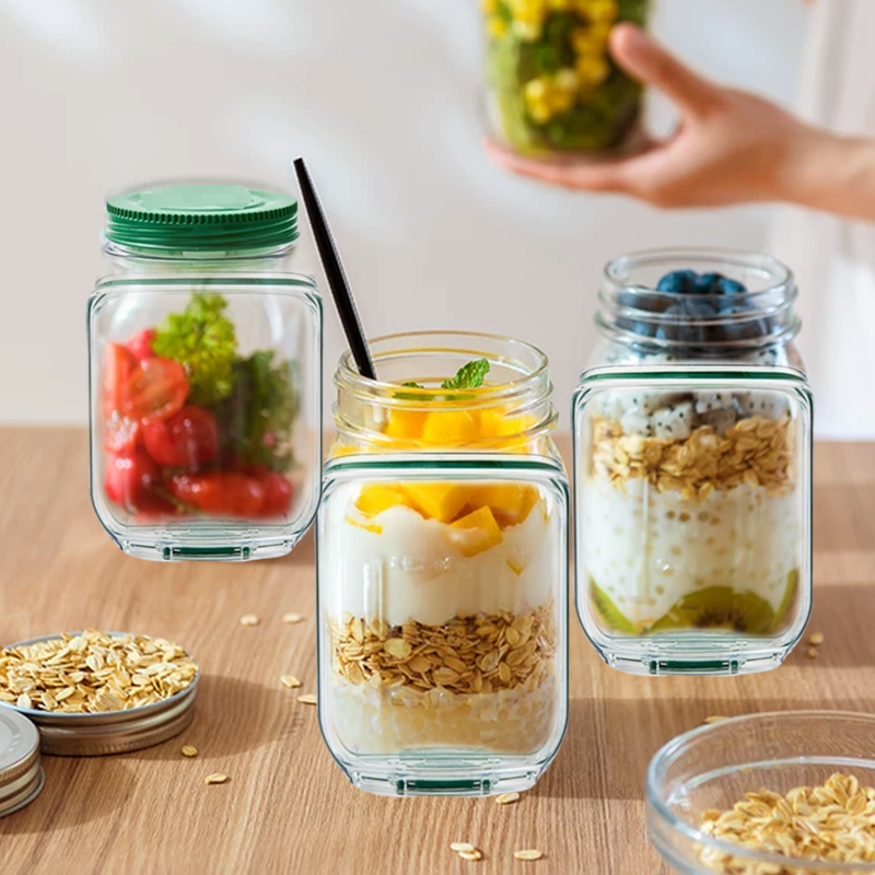 Insalatiera e Barattolo 2-in-1 per Insalata Fresca