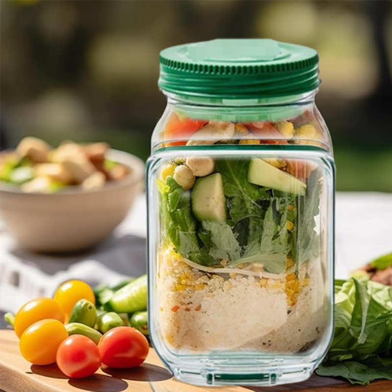 Insalatiera e Barattolo 2-in-1 per Insalata Fresca