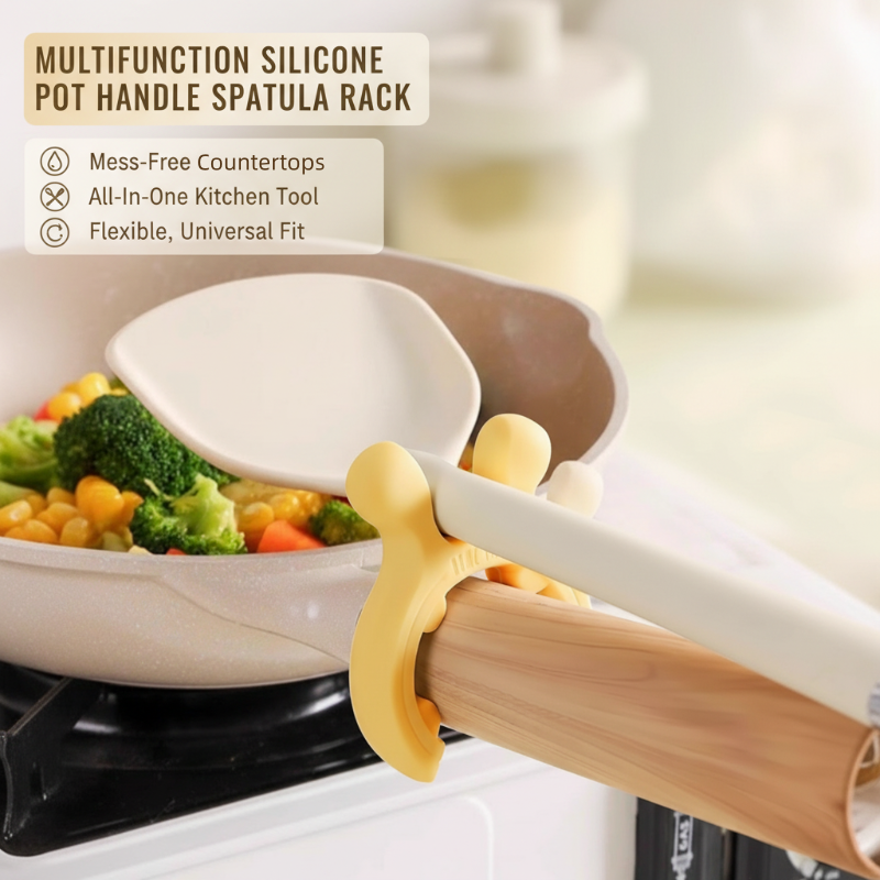 🔥Offerta natalizia a tempo limitato: 50% DI SCONTO!!!🔥Portaspatola multifunzione in silicone con manico per pentole