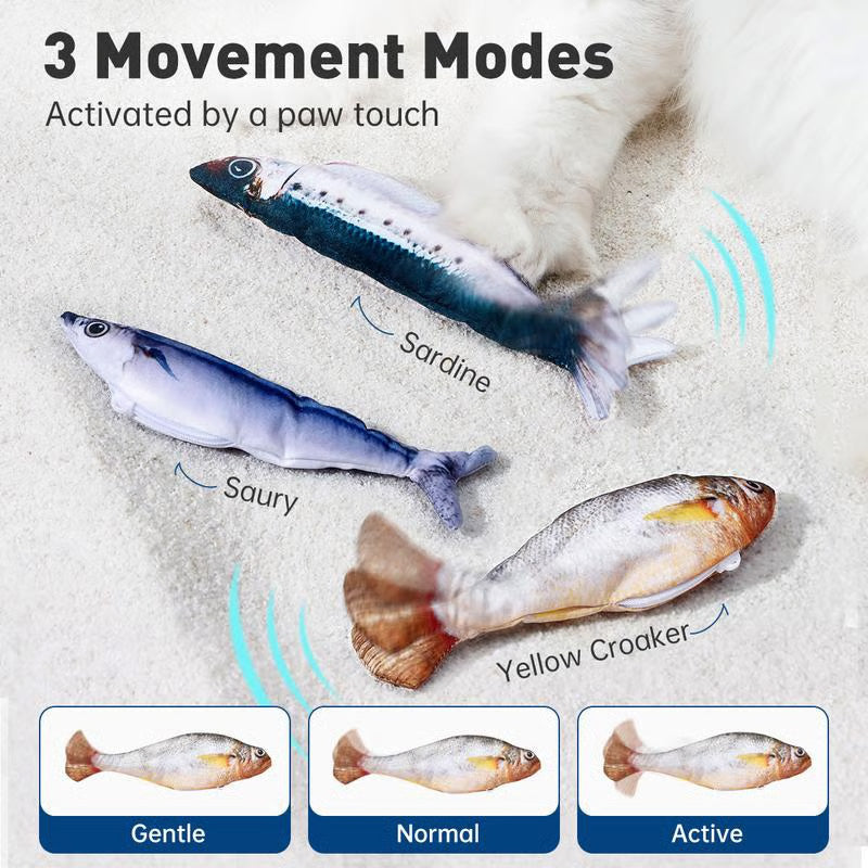 Realistisches hüpfendes Fischspielzeug für Katzen